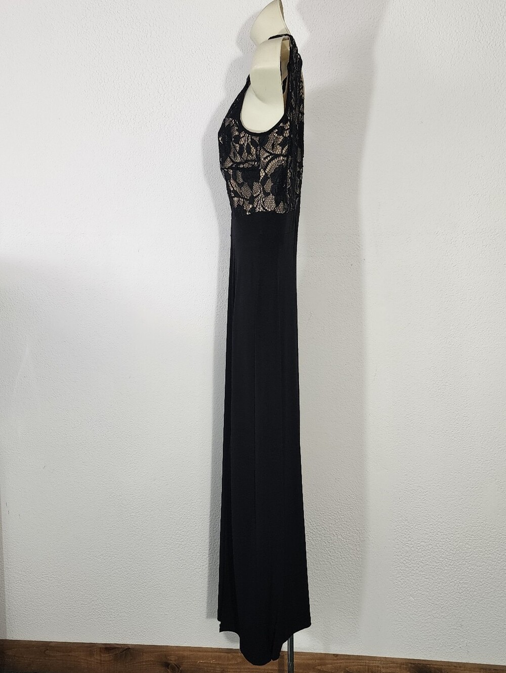 Enfocus Studio Dress Lace-Overlay Halter Vintage Evening Black Size 6 - Picture 6 of 16